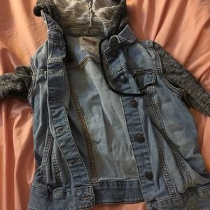Jean Jacket w/ Sweater Sleeves